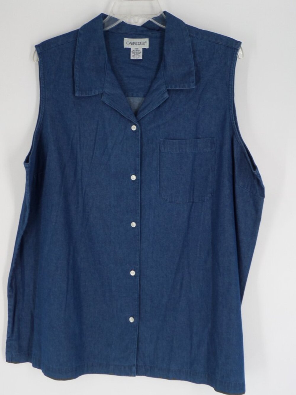 Cabin Creek Thin Sleeveless Jean Blouse Size 24W NWOT